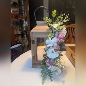 Rustic Lantern with Floral Accents
